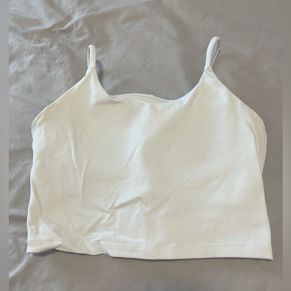 Amazon White Crop Workout Top with padding